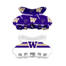Little Earth Purple White W Washington Huskies Hair Claw Clip Set 2pc