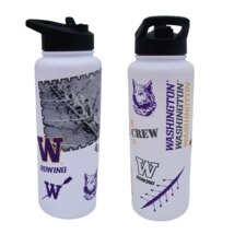 Logo Boys In The Boat White W Washington Huskies Crew 1936 Olympic Champions Rowing Native Design Bottle 34oz
