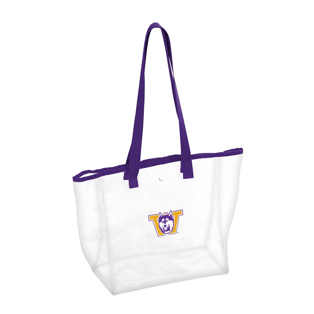 Logo Brands Clear Purple Trim Vault Dog Game Day Stadium-Approved Tote Bag