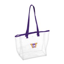 Logo Brands Clear Purple Trim Vault Dog Game Day Stadium-Approved Tote Bag