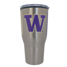 Logo Brands Silver W University of Washington Overtime Fusion Tumbler 30oz
