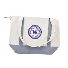 MCM Gray Trim Scallop Seal Canvas Boat Tote