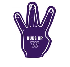 MCM Purple W Dubs Up Washington Huskies Foam Hand