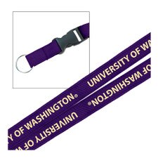MCM Purple University Of Washington Platinum Woven Lanyard 3/4"