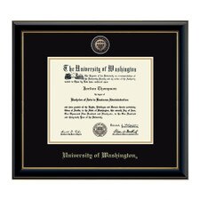 Church Hill Black Gold Seal U of W University of Washington Huskies Masterpiece Onyx Diploma Frame