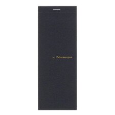 Maruman Black Mnemosyne 7.9"x3" 5mm Grid Stitched Memo Pad