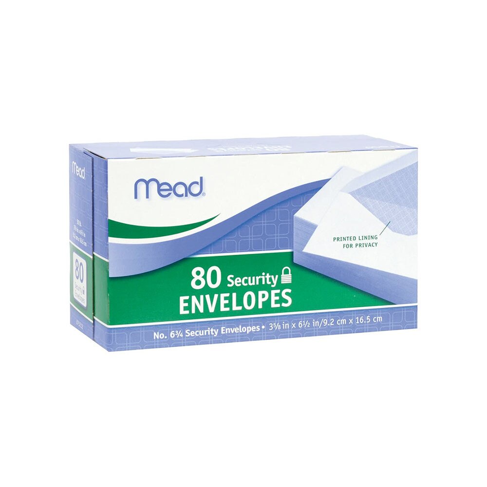 Mead #6 3/4 Security Envelopes 80-count 3 5/8x6 1/2