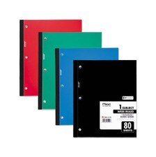 Mead Assorted Neatbook 1 Subject College Glued 80ct