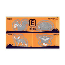 Midori Little Animal Etching E-Clips 16 Count