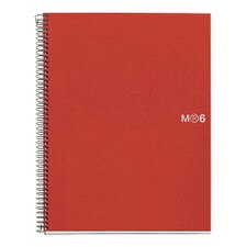 Miquelrius Basic Poly NB6 A4 5mm Grid Spiral Notebook Red