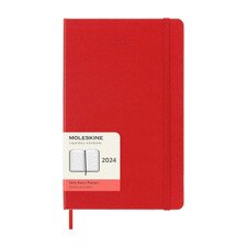 Moleskine 2024 Daily Planner 12M Large Scarlet Red Hard Cover (5 x 8.25)