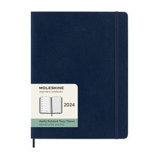 Moleskine 2024 Weekly Planner 12M Extra Large Sapphire Blue Soft Cover (7.5 x 10)