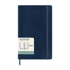 Moleskine 2024 Weekly Planner 12M Large Sapphire Blue Soft Cover (5 x 8.25)