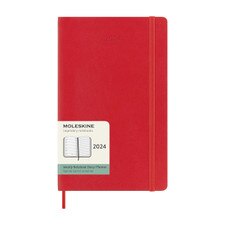 Moleskine 2024 Weekly Planner 12M Large Scarlet Red Soft Cover (5 x 8.25)