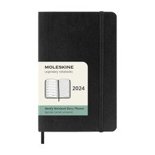 Moleskine 2024 Weekly Planner 12M Pocket Black Soft Cover (3.5 x 5.5)
