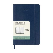 Moleskine 2024 Weekly Planner 12M Pocket Sapphire Blue Soft Cover (3.5 x 5.5)