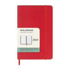 Moleskine 2024 Weekly Planner 12M Pocket Scarlet Red Soft Cover (3.5 x 5.5)