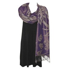 Native Northwest Blossoms and Hummingbird Shawl