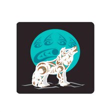Native Northwest Howling Wolf Coaster