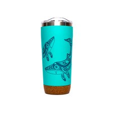 Native American Insulated Water Bottle - Whale (Turquoise) 16 oz - Pacific  Northwest Shop