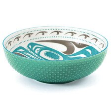 Native Northwest Killer Whale Procelain Bowl 9.5"