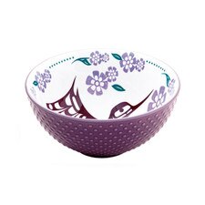 Native Northwest Purple Hummingbird Porcelain Art Bowl 6"