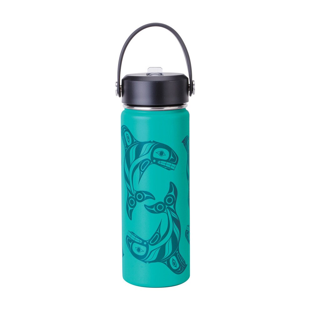 Native Northwest Raven Fin Killer Whale Wide Mouth Insulated Bottle 21oz