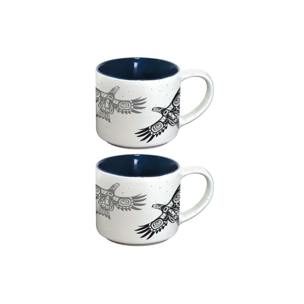 Native Northwest Soaring Eagle Ceramic Espresso Mugs Set of 2