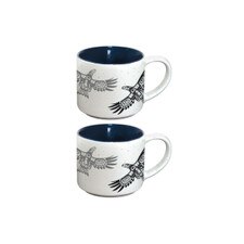 Native Northwest Soaring Eagle Ceramic Espresso Mugs Set of 2