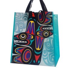 Native Northwest Thunderbird and Whale Large Eco Bag