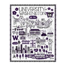 Neil Julia Gash U of W UW University of Washington Huskies Tapestry Blanket 48" x 60"
