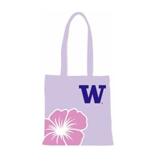 Neil Lavender Cherry Blossom W Washington Huskies Slim Canvas Tote
