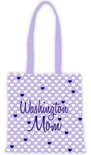 Neil Lavender Washington Huskies Mom Hearts Slim Canvas Tote