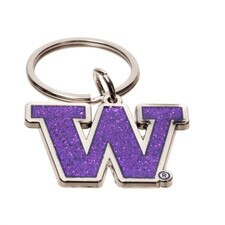 Neil Purple Glitter W Metal Key Chain