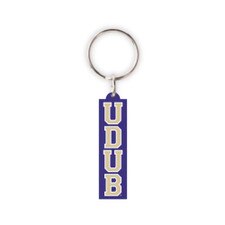 Neil Purple UDUB Washington Huskies Recycled Wood Key Chain