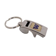 Neil Purple W Washington Huskies Chrome Whistle Key Chain