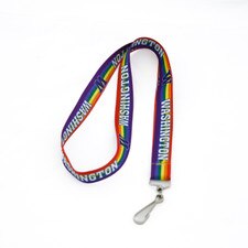 Neil Rainbow W WA UW University of Washington Huskies Pride Satin Lanyard