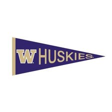 Neil W Huskies Pennant Recycled Wood Magnet