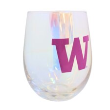 Neil W UW University of Washington Huskies Iridescent Stemless Wine Glass 17oz