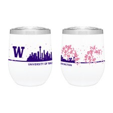 Neil White W University of Washington Huskies Cherry Blossom Seattle Skyline Milano Tumbler 12oz