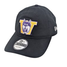New Era Black Washington Huskies Vault Dog 9Twenty Cotton Unstructured Adjustable Hat
