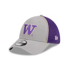 New Era Gray Purple W Mesh Back 39Thirty 3930PIPE Stretch Fit Hat