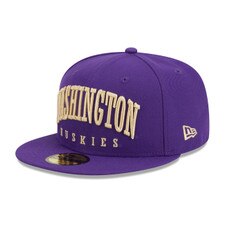 New Era Purple Washington Huskies 59Fifty 5950TEXT Fitted Hat