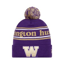 New Era Unisex Purple Washington Huskies KNITMARQUEE Pom Cuffed Beanie