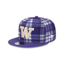New Era Washington Huskies Plaid 9Fifty Sideline Snapback Hat