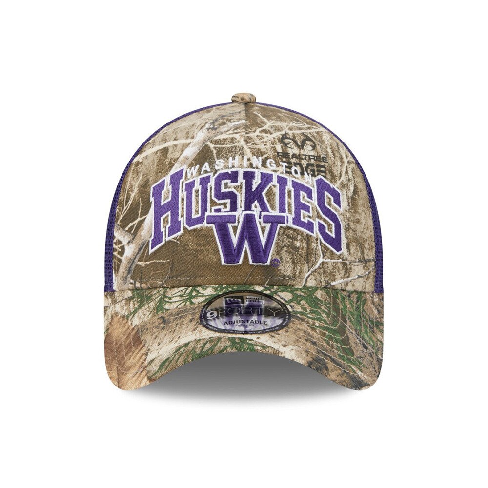 New Era Washington Huskies Realtree Camo 9Forty Huskies A Frame Trucker Hat
