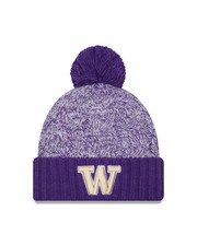 New Era Women's Marled Purple KNITTEAMMARL Pom Cuffed Beanie