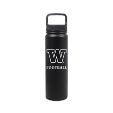 Nordic Black W Football Insulated Stainless Steel Bottle 24oz