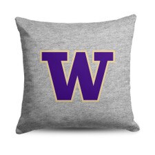 Northwest Gray W Washington Huskies Sweatshirt Pillow 18" x 18"