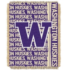 Northwest W UW University of Washington Huskies Double Play Jacquard Throw Blanket 46" x 60"